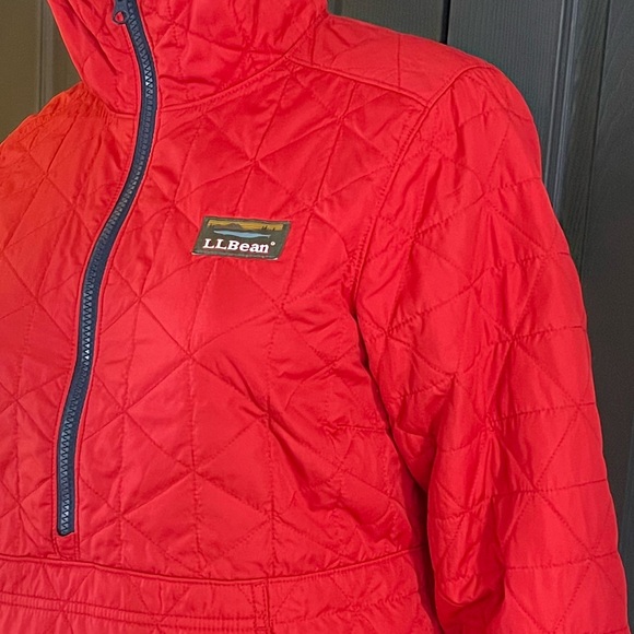 B7-11 - LL Bean Red Quilted Pullover Jacket - Picture 6 of 10